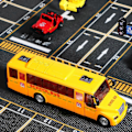 Miniatyrbillede 2 af 3: Skolebus Legetøjsbil Model Legetøj Simulation Bus Model Træk Tilbage Bus Model med Lys og Lyd