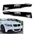 Glanssvarta främre stötfångarläpphörnsplitters kompatibla med BMW E90 E91 LCI M-Tech 2009-2013