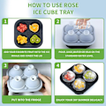 Miniatyrbillede 4 af 8: 3D Silikone Rose Shape Ice Cube Maker Genanvendelig gray 14*14*7cm