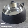 Miniatyrbild 6 av 6: Pet Tilted Rostfritt stål foderbehållare halkfri bas black 200ml