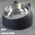 Miniatyrbillede 6 af 6: Skridsikret foderbeholder i rustfrit stål til kæledyr black 200ml