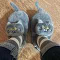 Miniatyrbild 1 av 7: Cuddly Kram Cat Tofflor Kawaii Golvskor Furry Tofflor gray 40/41