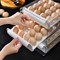 Miniatyrbillede 1 af 10: 32 Grid Egg Skuffe Køleskab Transparent opbevaringsstativ Grey