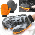 Miniatyrbillede 1 af 7: Bilrengøring Duster Handsker Håndklæde Blød Microfiber Chenille orange+gray 25*20cm