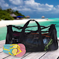 Miniatyrbillede 3 af 8: Multifunktionel snorkling, foldbar mesh bærbar Tote black large