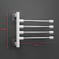 Miniatyrbillede 9 af 11: Rustfrit stål Perforeret badeværelse Roterende håndklæde opbevaringsstativ Towel rack 2 layer