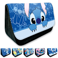 Miniatyrbillede 3 af 3: Barn Cartoon Stitch Pennfodral Canvas Brevpapperslåda Plånbok C
