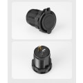 Miniatyrbillede 6 af 6: Flere USB-porte Socket Bil Dobbelt hurtigoplader black 37*48*29 mm