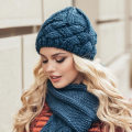 Miniatyrbild 7 av 8: Höstvinterhatt Bonnet Femme Chunky Tjocka Stretchy Hattar coffee 19.5*20cm