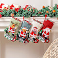 Miniatyrbillede 3 af 5: Broderet julestrømpe gavepose Hængende pejs Træstrømper Julepynt til hjemmet Børn Gave Snowman