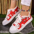 Miniatyrbillede 3 af 6: Julesneakers Kvinde Sko Efterår Julemand Print Mode Dejlig Casual Festival Damesko red 43