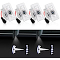 Miniatyrbillede 1 af 5: 4st Tesla Puddle Lights Bildørslys logotypprojektor, Ultra-Light LED 3D Laser Ghost Shadow Light, Invitationslamper til Model 3 Y S X Tilbehør