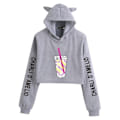 Pikkukuva 4 / 7: naisten kissan korvat rajattu collegepaita casual harajuku-huppari Grey size-S