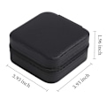 Miniatyrbillede 6 af 8: Bærbar rejse mini læder smykker ring opbevaring etui black 10*10*5cm