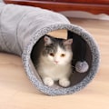 Miniatyrbillede 3 af 8: S Shape Sammenklappelig Cat Tunnel Cat Legetøj Slidstærkt ruskind gray 124*26cm