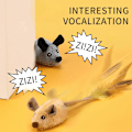 Miniatyrbild 3 av 6: Interaktiv Random Walking Simulering Mus Vibrationssensor Kattunge Pet Cat Plyschleksak gray mice