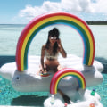 Miniatyrbillede 10 af 10: Summer Oppustelig Float Beer Drink Cooler rainbow 60*40*41cm