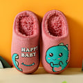 Miniatyrbild 7 av 8: Vinter barntofflor Dinosaur Varm plysch inomhus Höst Halkfri mjuk plysch tofflor pink 32-33(insole 19cm)