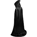 Miniatyrbillede 2 af 5: Ång Sort Kappe med Hætte - Middelalderlig Vampyr Hexe Kostume til Kvinder - Halloween Kostume - Karneval - Jul - Voksen M