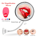 Miniatyrbillede 1 af 11: 360 graders rotation makeup spejl makeup spejl med LED lys Tri-color adjustable light 10X