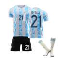 Miniatyrbillede 1 af 6: Børn / Voksen 20 21 World Cup Argentina Jersey fodboldsæt 21 m