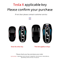 Miniatyrbillede 3 af 7: Car Smart Key Case Cover til Tesla Model X 3 Bag Protector Fob Band Shell Holder white