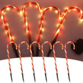 Miniatyrbillede 6 af 7: Udendørs julepynt Solar Candy Cane Lights Vandtæt Led Light C-5PCS