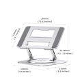 Miniatyrbillede 10 af 10: Laptop 360° roterbar notebook løftebar aluminiumslegering stander gray