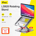Miniatyrbillede 1 af 10: Laptop 360° roterbar notebook løftebar aluminiumslegering stander gray