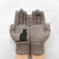 Miniatyrbillede 3 af 7: Vinterhandsker til mænd Kvinder Teenagere Print termisk strikkede handsker khaki 15*25cm