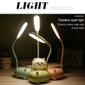 Miniatyrbild 3 av 9: LED-bordslampa tecknad söt katt nattlampa white