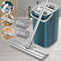 Miniatyrbillede 1 af 8: NYHED 360 roterende spand håndfri gulvmoppe med squeeze moppe white Style3