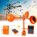 Miniatyrbillede 10 af 10: Field Solar Bird Pest Repeller 360 graders roterende reflektor orange Single-sided reflect