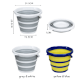 Pikkukuva 2 / 7: 10 litran kokoontaittuva vesiämpäri, kannettavat retkeilytarvikkeet ulkokäyttöön blue&yellow 10L