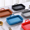 Miniatyrbild 6 av 9: Silikon Air Fryer Bakpanna Hopfällbar Fried Chicken Basket red