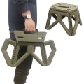 Miniatyrbild 1 av 10: Bärbar fällbar utomhuspall Campingfiskestol army green 34*28*24cm