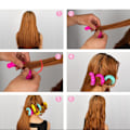 Miniatyrbillede 7 af 7: Hårkrøller Hår Donuts Hårstyling Roller Barber Bendy Curls colorful 8pcs