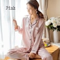 Miniatyrbillede 4 af 11: Plus Size Cardigan langærmet ensfarvet hjemmepyjamas grey 4XL