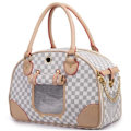 Miniatyrbillede 1 af 8: PU læder hundebærere Luksus hvalpe Tote Bag Håndtaske brown small