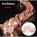 Miniatyrbillede 1 af 7: Christmas Ribbon Fairy Light juledekoration DIY buer String Light Tree Ornamenter Red-White 1M