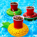 Miniatyrbillede 2 af 7: Vand Coasters Flydende oppustelig kopholder Svømmebassin Drikke Float Legetøj coconut tree