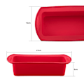 Miniatyrbillede 5 af 5: Rektangulært Silikone Bage Candy Brød Bageværktøj DIY Køkkenudstyr Kage Bagegrej Pan Red