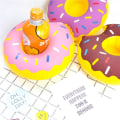 Miniatyrbillede 3 af 7: Vand Coasters Flydende oppustelig kopholder Svømmebassin Drikke Float Legetøj brown donut