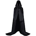Miniatyrbillede 3 af 5: Ång Sort Kappe med Hætte - Middelalderlig Vampyr Hexe Kostume til Kvinder - Halloween Kostume - Karneval - Jul - Voksen S