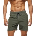 Miniatyrbild 1 av 5: Badbyxor för män med dragkedja Vattentät Torkande Snabbbaddräkt Badshorts med justerbar dragsko-n Army Green S