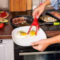 Miniatyrbillede 2 af 9: 2 i 1 multifunktions køkkenredskab non-stick klemmestang red 30.5x8.5cm