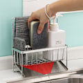 Miniatyrbillede 6 af 7: Køkkenvask Organizer Caddy Sink Caddy Svampebørsteholder med afløbsbakke B