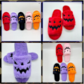 Miniatyrbillede 2 af 6: Halloween Pumpkin Lanterne Hjemmesko Bløde Slides Udendørs Fuzzy House Hjemmesko orange 36-43