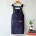 Miniatyrbillede 1 af 7: Lærredsforklæde Slidfast let at rengøre Retro Fashion Håndvask arbejdstøj Blue