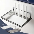 Miniatyrbild 3 av 7: Väggmonterad routerhållare TV Set-Top Box-hållare Metall Router Förvaringsställ Black
